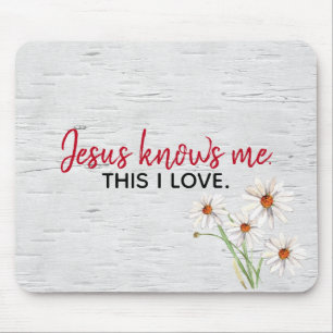 Inspirational Religious Quote On White Birch Mouse Mat