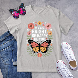 Inspirational Retro Floral Butterfly Tee