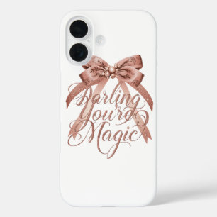 Inspirational Rose Gold Script with Bow iPhone 16 Case