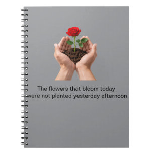 Inspirational Rose in Caring Hands Notebook