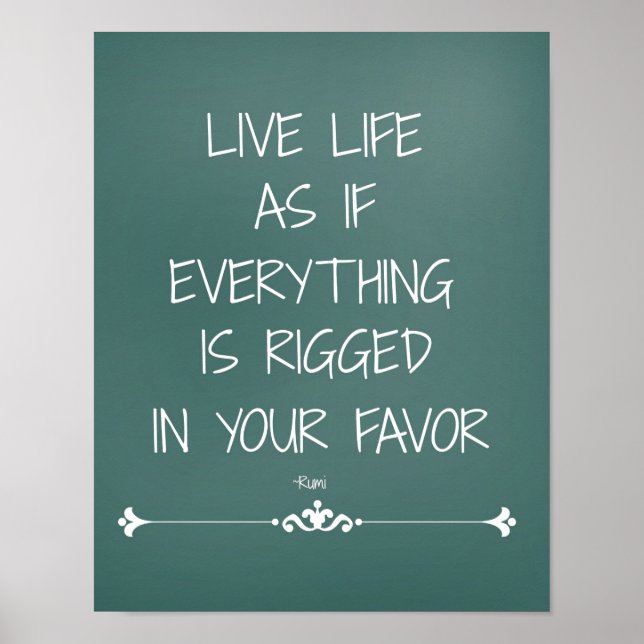 Inspirational Rumi Quote Live Life as if... Poster (Front)