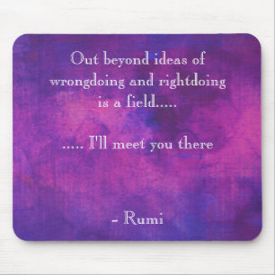 Inspirational Rumi Quote on Purple Abstract Mouse Mat