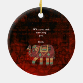 Inspirational Rumi What You Seek Quote Ceramic Tree Decoration