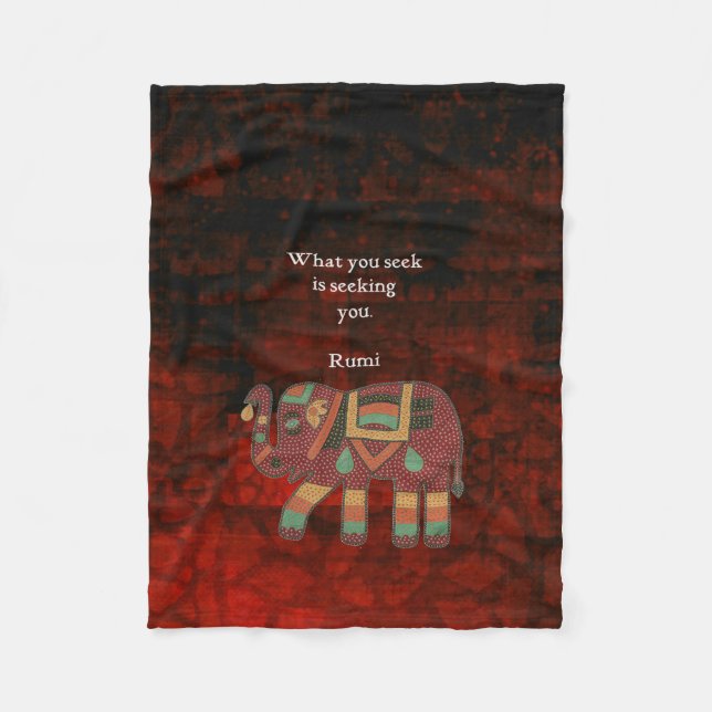Inspirational Rumi What You Seek Quote Fleece Blanket (Front)