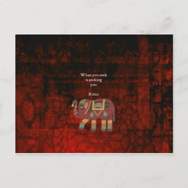 Inspirational Rumi What You Seek Quote Postcard (Front)