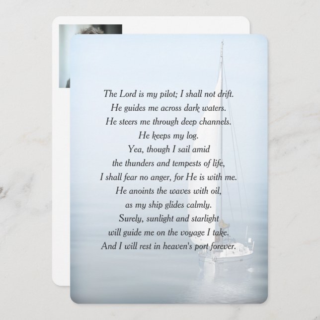 Inspirational Sailor Verse Funeral Program Invitation (Front/Back)