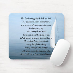Inspirational Sailor's Verse With Sailboat Mouse Mat