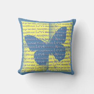 Inspirational Sayings Quotes Blue Butterfly Cushion