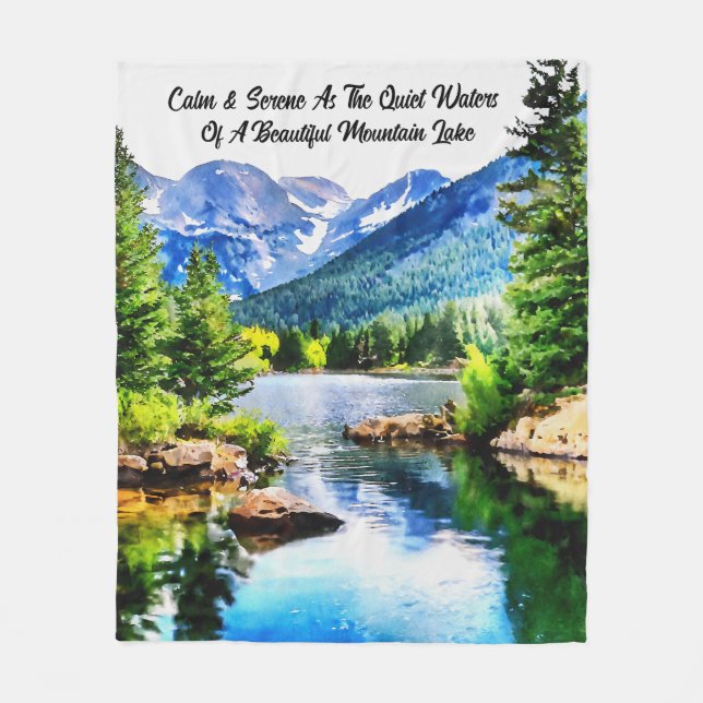 Inspirational Scenic Mountain Waters Fleece Blanket (Front)