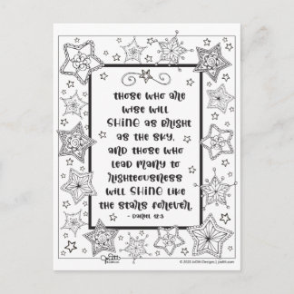 Inspirational Scripture Shine Like Stars Colouring Postcard