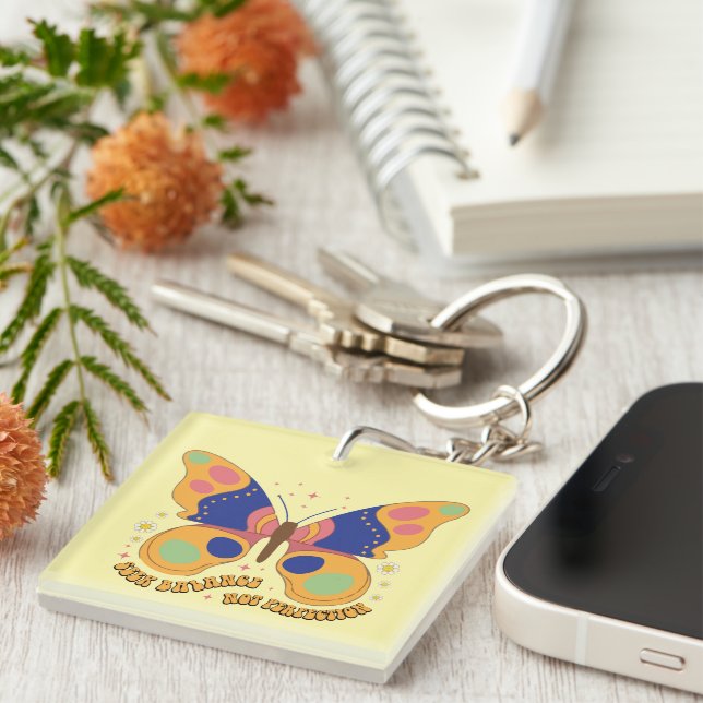 Inspirational Seek Balance Wordart  Key Ring (Front Right)