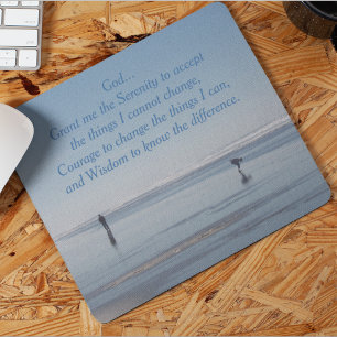 Inspirational Serenity Prayer Beach Walkers Mouse Mat