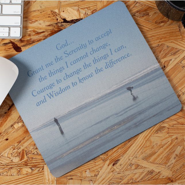 Inspirational Serenity Prayer Beach Walkers Mouse Mat (In Situ)