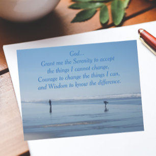 Inspirational Serenity Prayer Beach Walkers Postcard