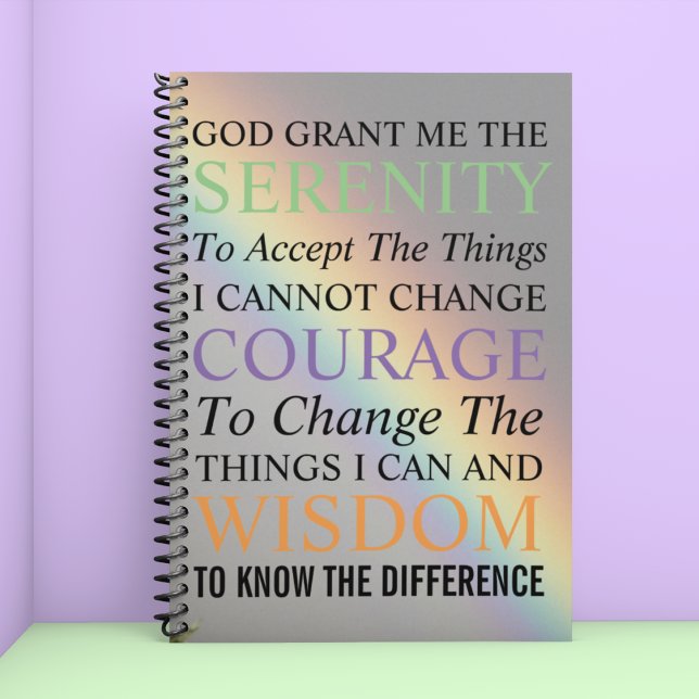 Inspirational Serenity Prayer Colorful Rainbow Planner (In Situ)