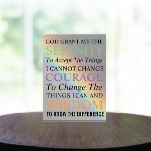 Inspirational Serenity Prayer Colourful Rainbow Photo Block