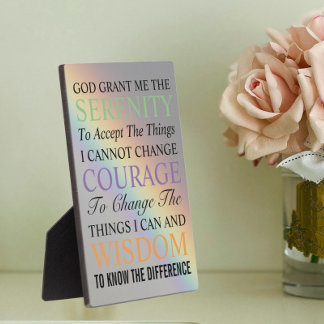 Inspirational Serenity Prayer Colourful Rainbow Plaque