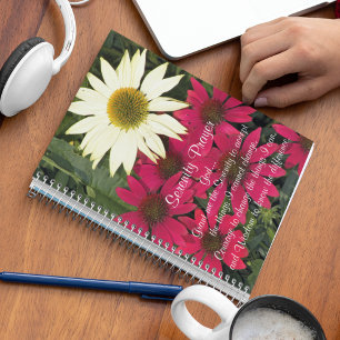 Inspirational Serenity Prayer Coneflowers Notebook
