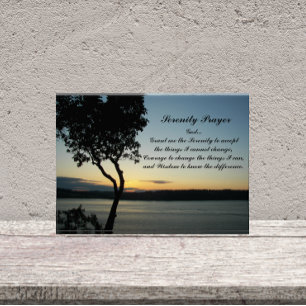 Inspirational Serenity Prayer Evening Sunset Photo Block