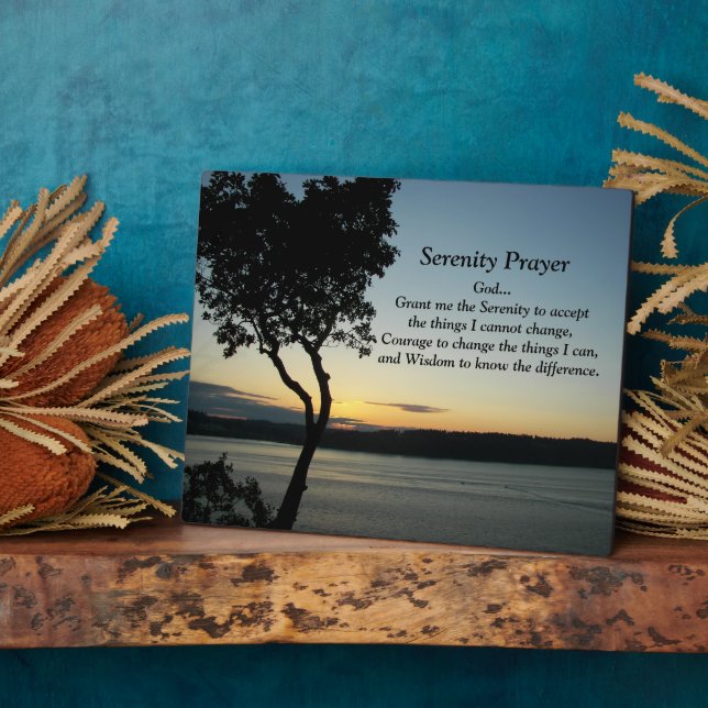 Inspirational Serenity Prayer Evening Sunset Plaque (Side)
