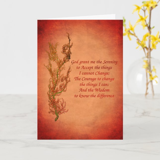 Inspirational Serenity Prayer Floral Card (Yellow Flower)