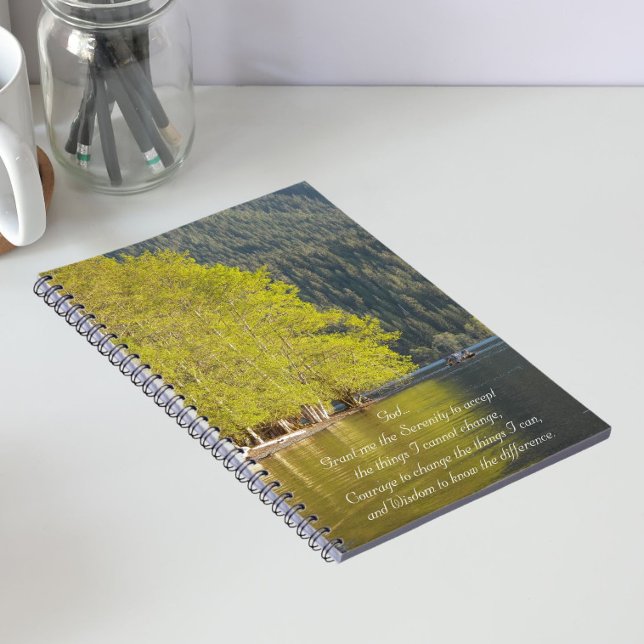 Inspirational Serenity Prayer Lake Reflection Notebook (In Situ)