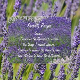 Inspirational Serenity Prayer Lavender Garden Magnet