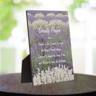 Inspirational Serenity Prayer Lavender Garden Plaque