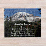 Inspirational Serenity Prayer Mount Rainier Jigsaw Puzzle<br><div class="desc">10 x 8 inch jigsaw puzzle that features a scenic photo image of snow capped Mount Rainier along with the inspirational words of the Serenity Prayer. A perfect size for framing!</div>