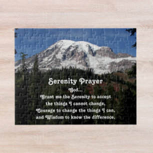 Inspirational Serenity Prayer Mount Rainier Jigsaw Puzzle