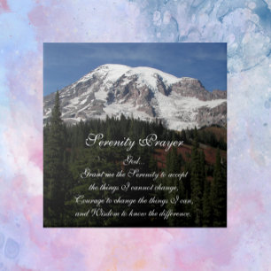 Inspirational Serenity Prayer Mount Rainier Tile