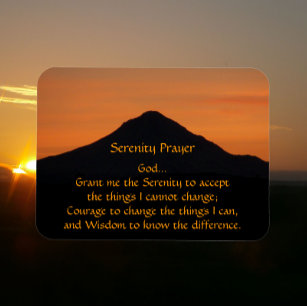 Inspirational Serenity Prayer Mountain Silhouette Magnet