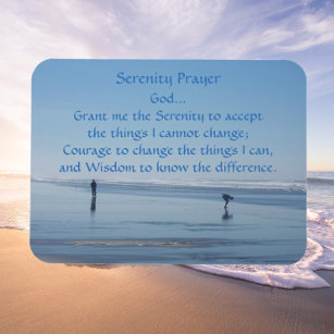 Inspirational Serenity Prayer Ocean Beach Magnet