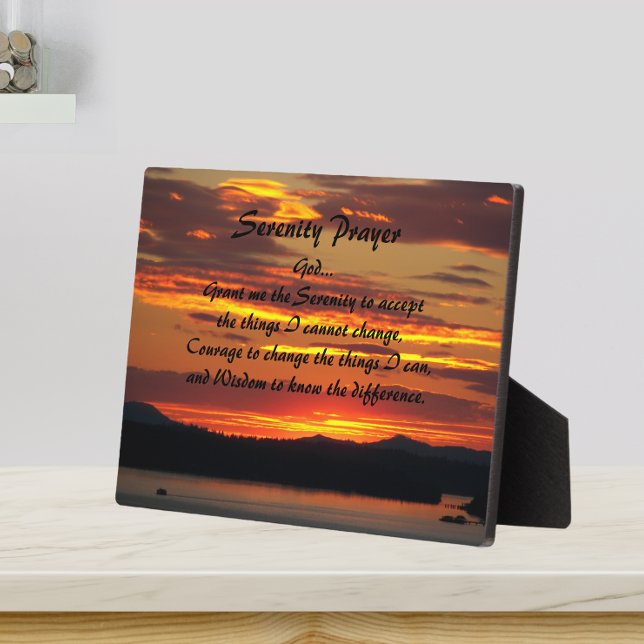 Inspirational Serenity Prayer Orange Sunset Plaque (In Situ)