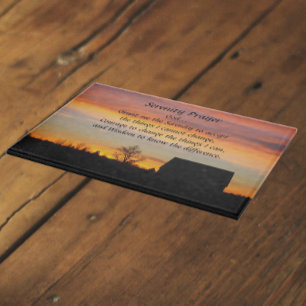 Inspirational Serenity Prayer Sunset Silhouette Cutting Board