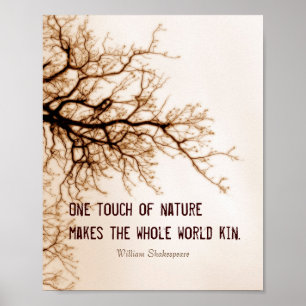 inspirational Shakespeare nature quote in sepia Poster