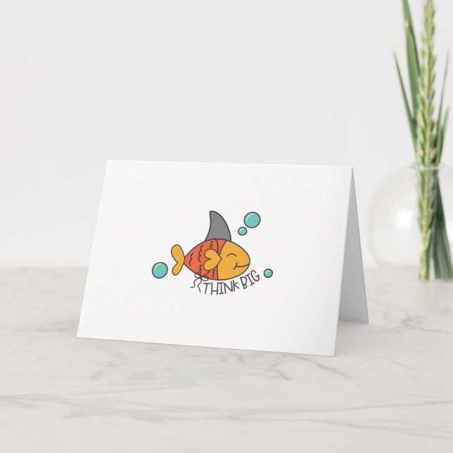 Inspirational Shark Goldfish Folded Greeting Card (Front)