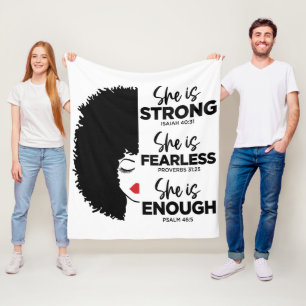 Inspirational She Is Fleece Blanket