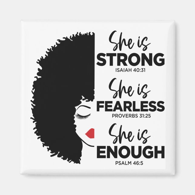Inspirational She Is Square Magnet (Front)