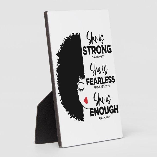 Inspirational She Is Tabletop Plaque with Easel (Side)