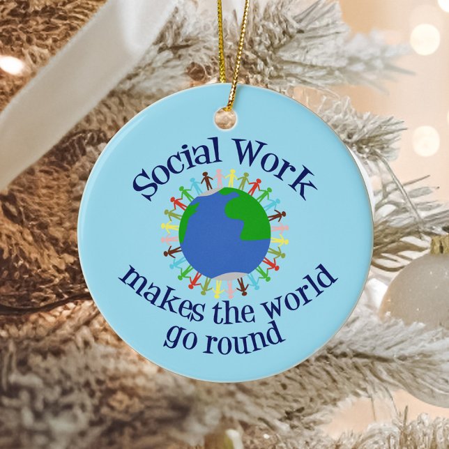 Inspirational Social Work Quote Ceramic Tree Decoration (Creator Uploaded)