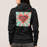 Inspirational Social Work Quote Heart Retro Colour