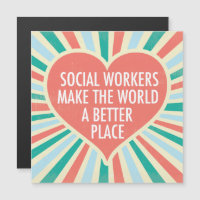 Inspirational Social Worker Heart Quote Magnet