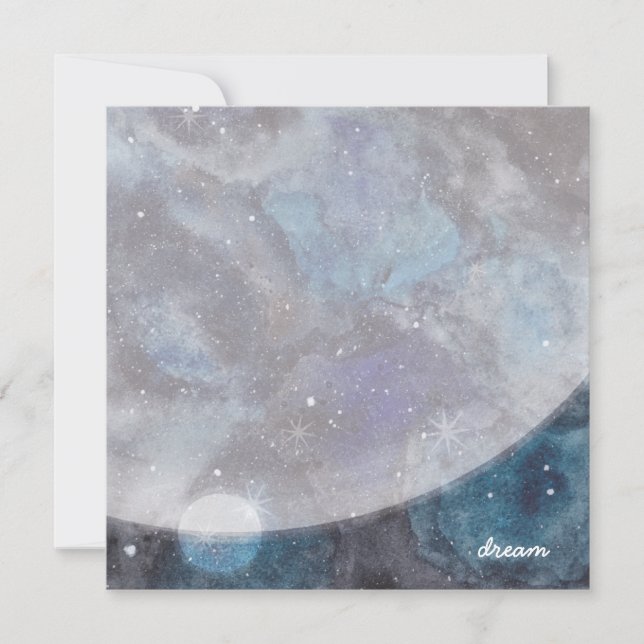 Inspirational Space Galaxy Stars Dream Kids Card (Front)