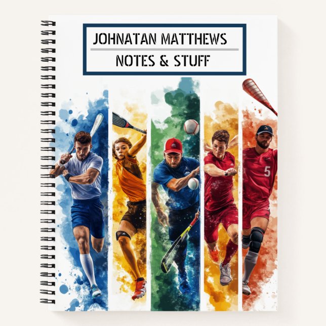 Inspirational sports themed Notebook (Front)