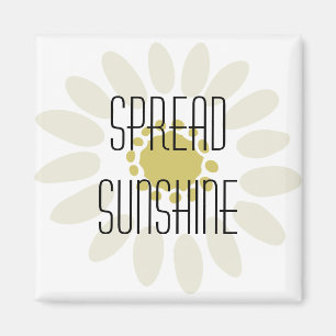 Inspirational Spread Sunshine Yellow Flower Magnet