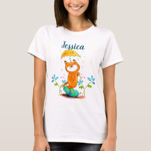Inspirational Spring Fox with Umbrella T-Shirt