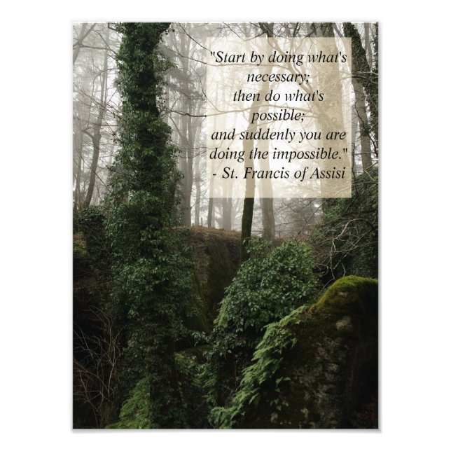 Inspirational St. Francis Quote Photo Print (Front)
