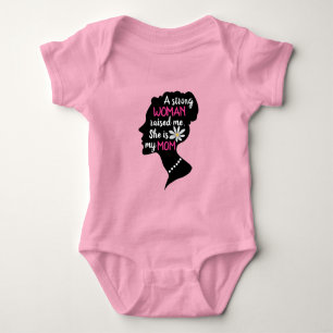 Inspirational Strong Woman Pink Mother's Day Baby Bodysuit