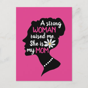 Inspirational Strong Woman Pink Mother's Day  Postcard